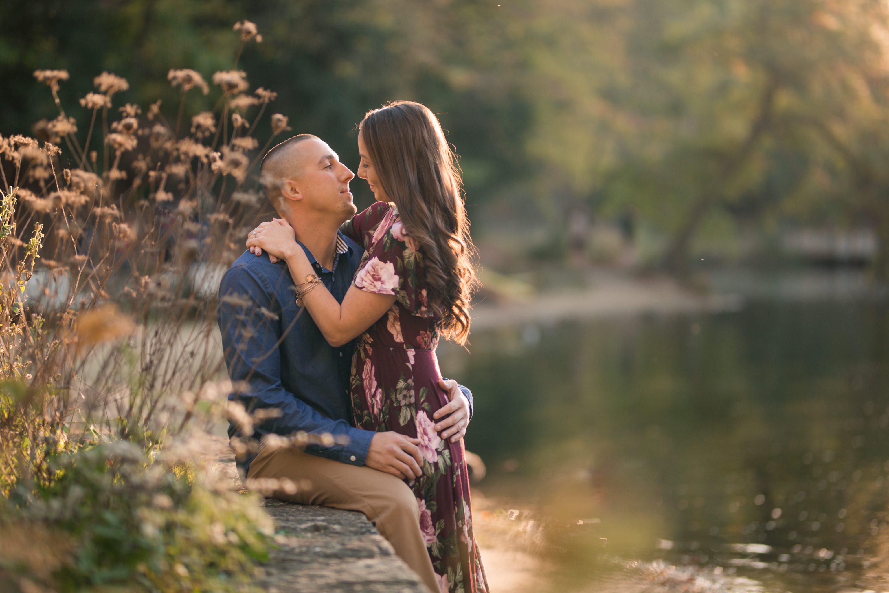 fall engagement lily pond mill creek park youngstown ohio