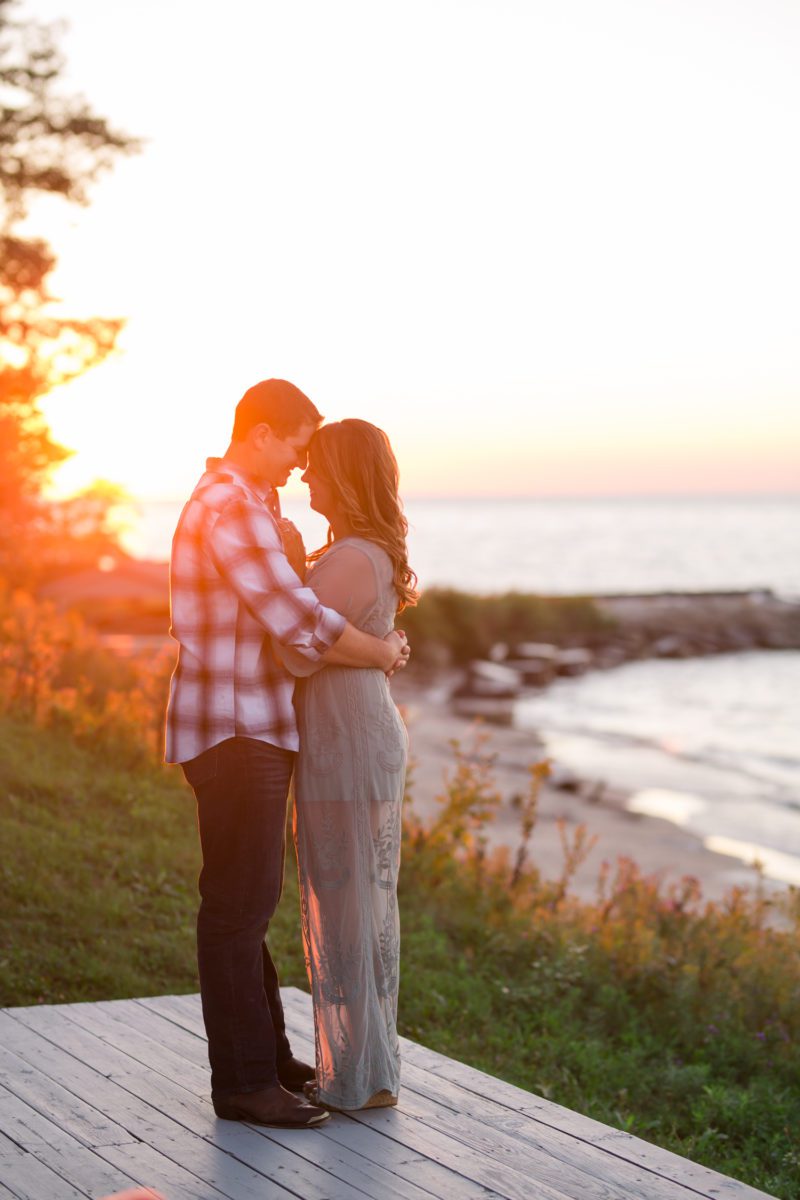 fall engagement at lake erie marina lindsey yeagley photo