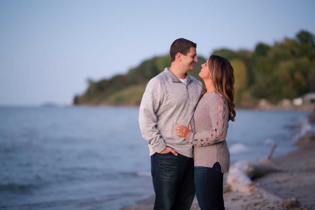 fall engagement at lake erie marina lindsey yeagley photo