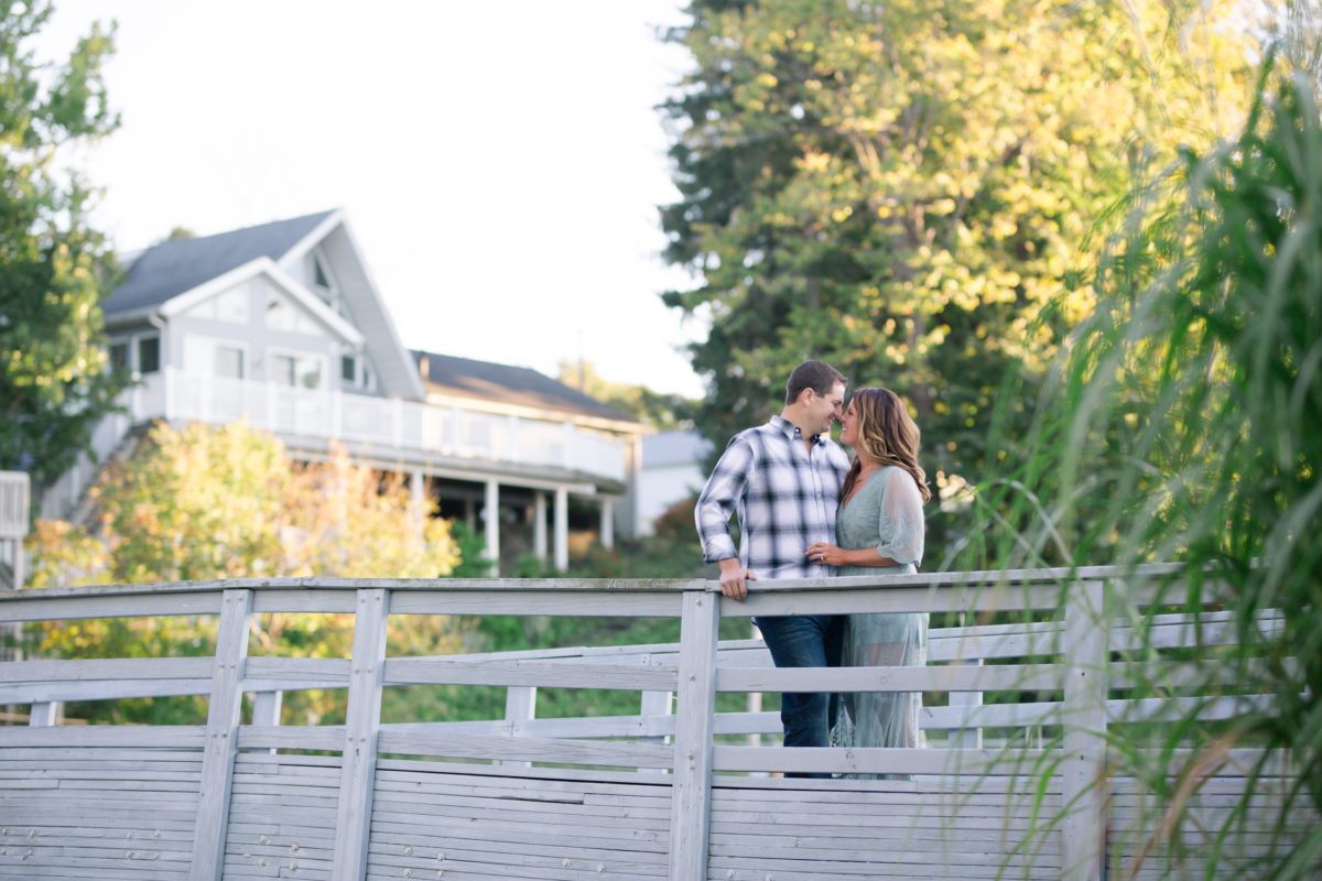 fall pictures of engaged couple at redbrick boat club