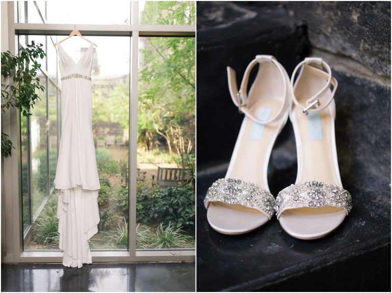 wedding gown and shoes at a church of ascension wedding