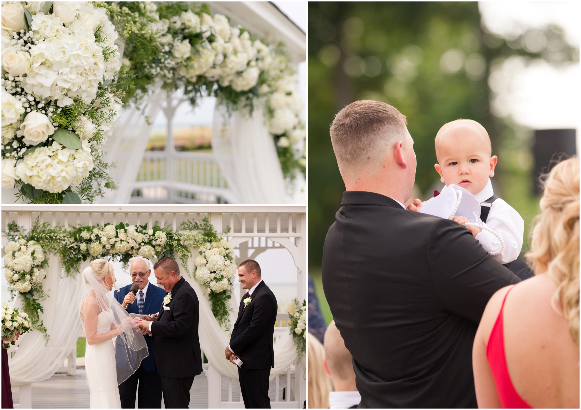gazebo bridal portrait of family at geneva lodge