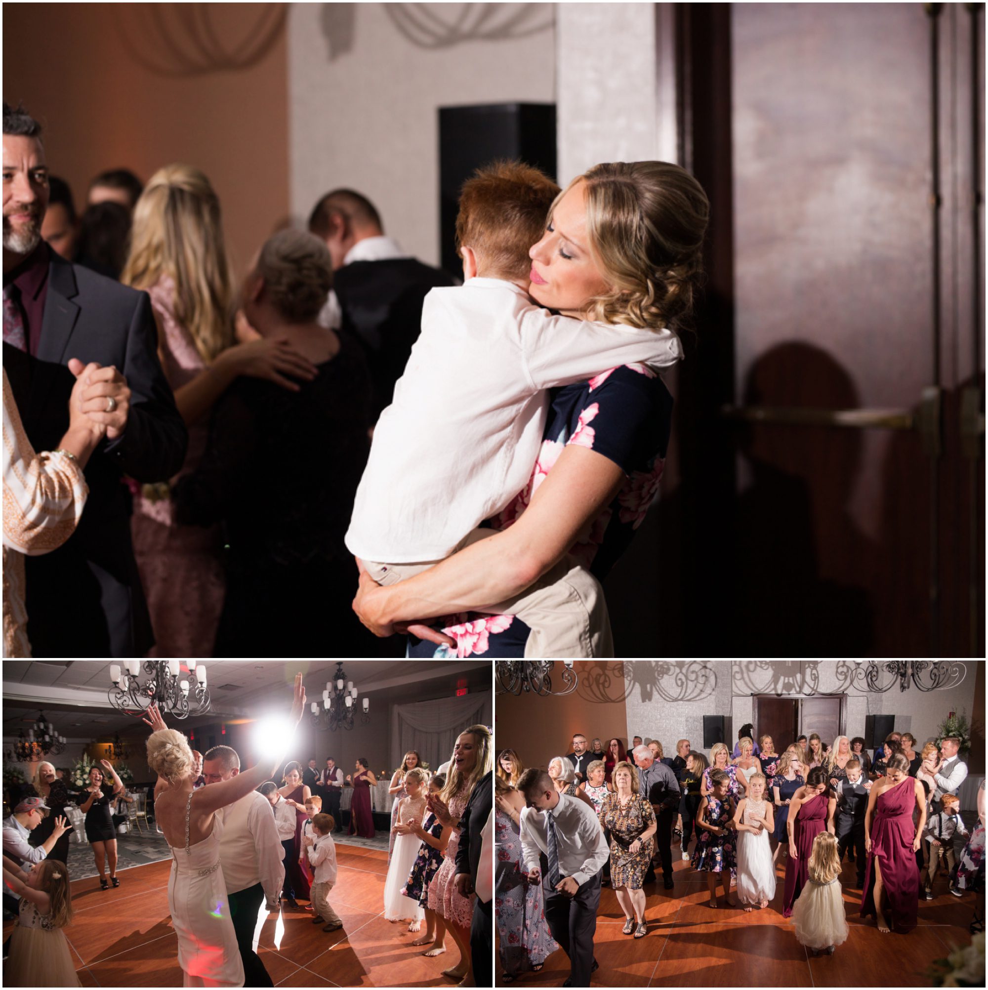 wedding reception people dancing at Geneva Lodge
