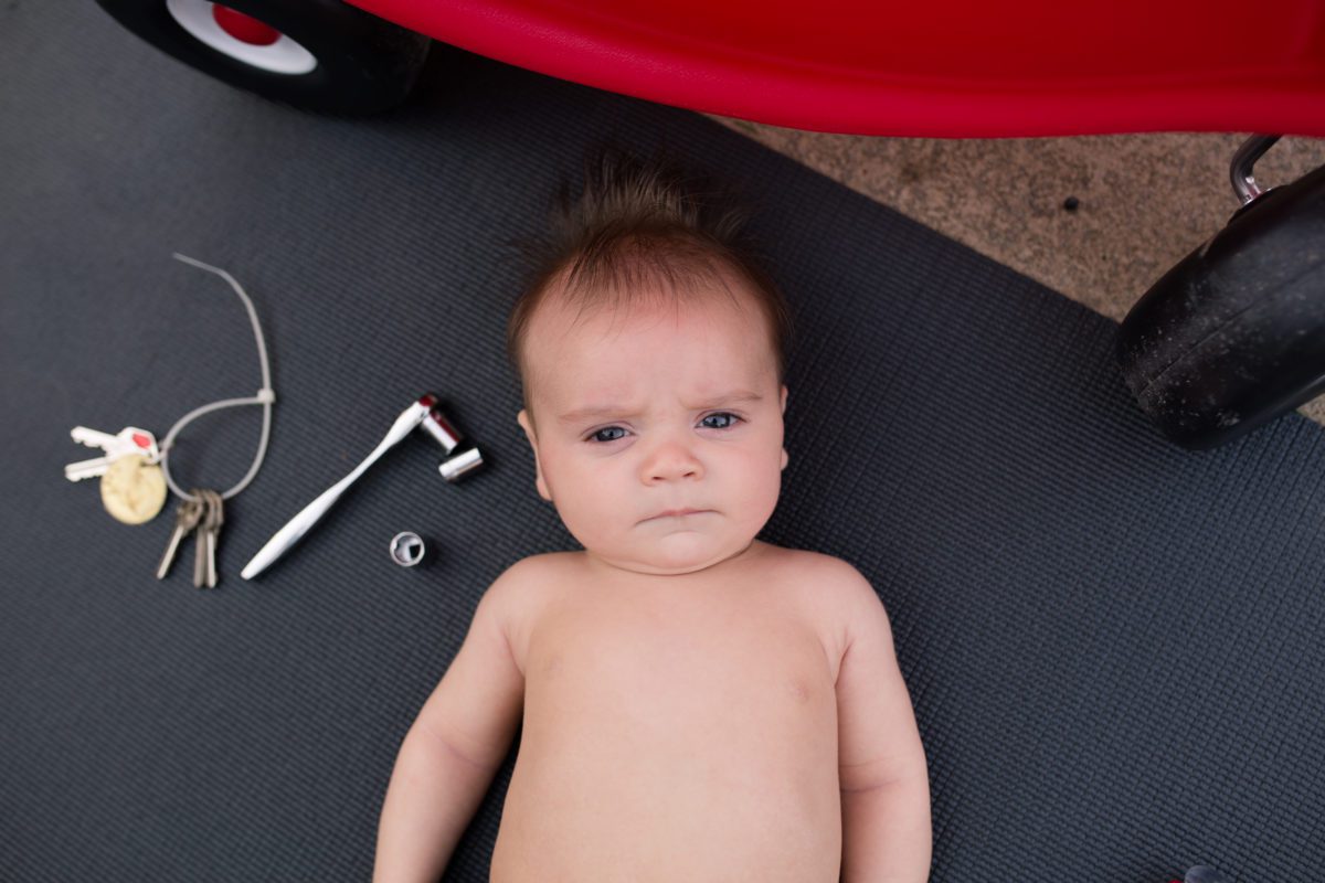 3 month old baby boy spring time in jeans lindsey yeagley photo
