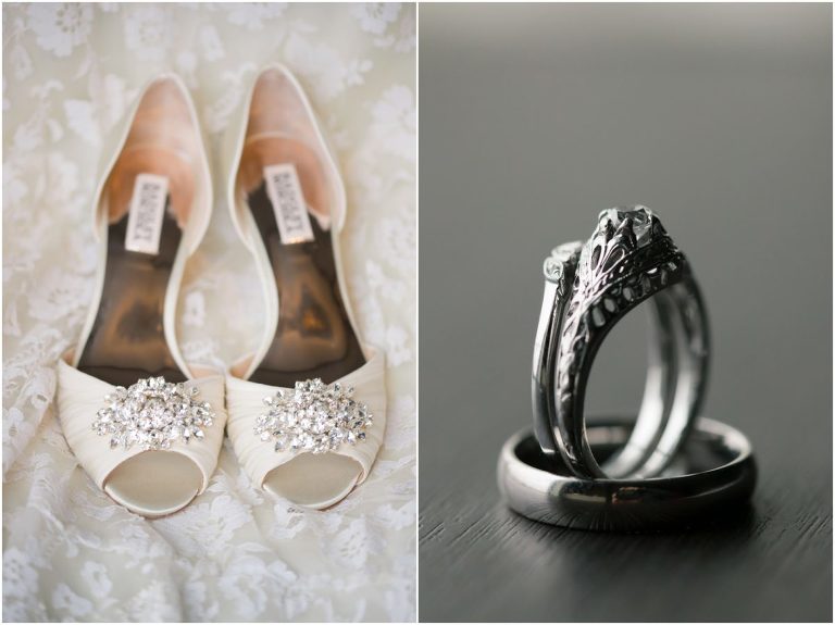wedding ring set and wedding shoes
