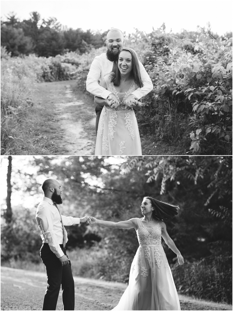 black and white of couple dancing