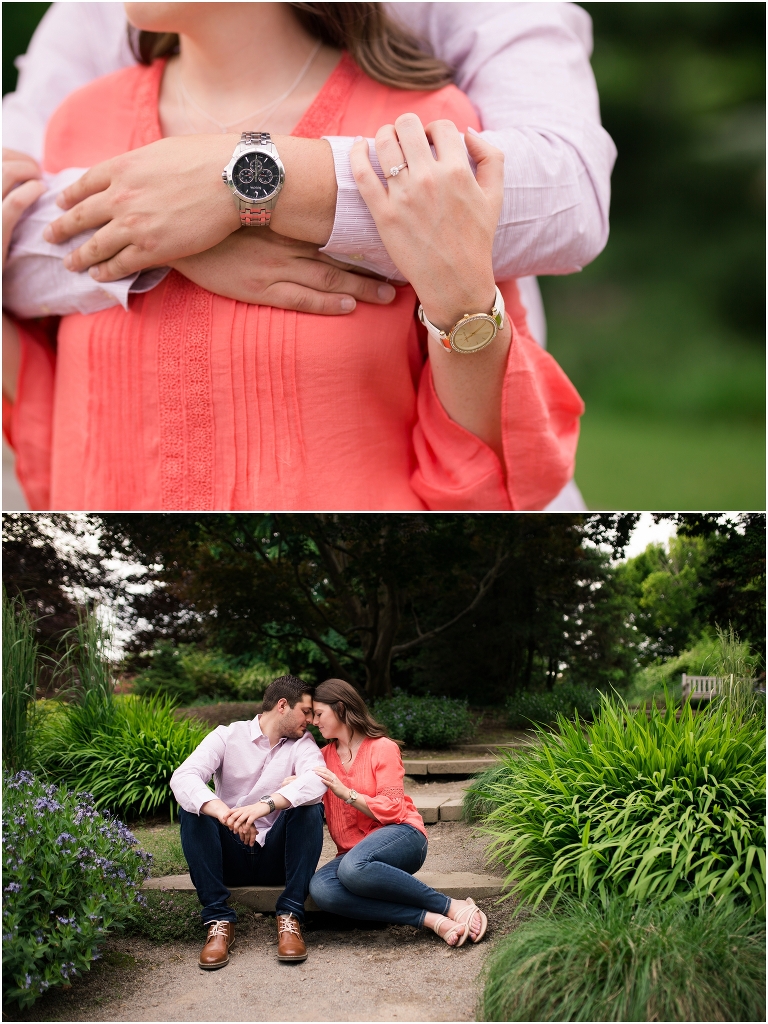 engaged couple at the rose gardens in youngstown ohio